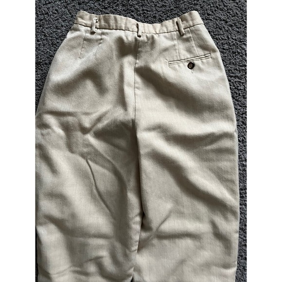 Liz Claiborne Petite Collection Tweed Wool Pants 8 Beige Tan pleats - Picture 4 of 5